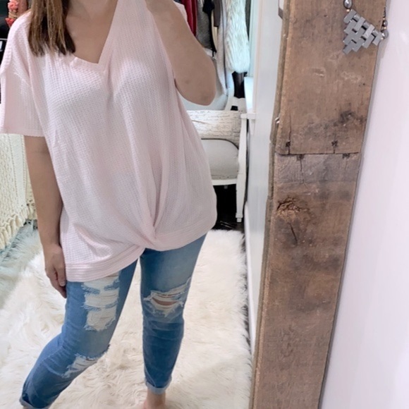 Time and Tru pink waffle knit top size xxxlarge - Picture 1 of 6